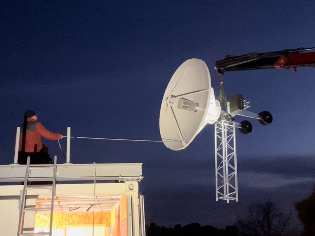 AGS-3 ground station being assembled on a customer's site